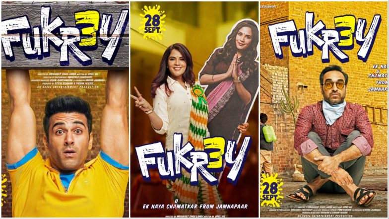 Fukrey 3: Makers Drop Quirky Posters of ‘Fukron’ Pulkit Samrat, Pankaj Tripathi, Richa Chadha, Manjot Singh and Varun Sharma Ahead of Its Trailer Release (View Pics)