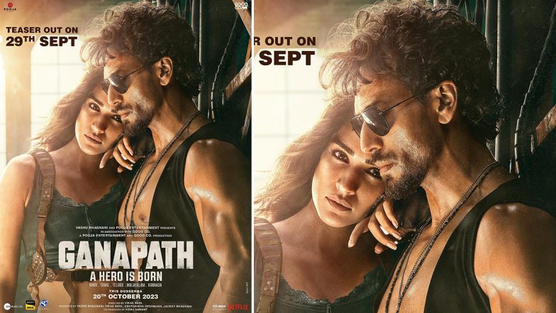 Ganapath – A Hero Is Born: Tiger Shroff Drops New Poster With Kriti Sanon, Says ‘Thora Aur Interzaar Karo’ Ahead of the Film’s Teaser Launch (View Pic)