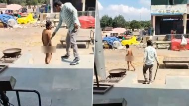 Uttar Pradesh Horror: Garlic Vendor Stripped of Clothes, Assaulted by Commission Agent After He Fails To Repay Rs 3,100 Loan Amount; Disturbing Clip Surfaces