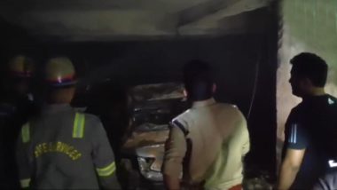 Ghaziabad Fire: Massive Blaze Erupts at an Apartment in DLF Ankur Vihar, Several Vehicles Charred (Watch Video)