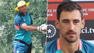 Glenn Maxwell Spotted Smashing Ball in the Nets Ahead of IND vs AUS 3rd ODI 2023, Mitchell Starc Updates on Possible Return of Aussie All-Rounder (Watch Video)