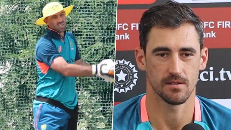 Glenn Maxwell Spotted Smashing Ball in the Nets Ahead of IND vs AUS 3rd ODI 2023, Mitchell Starc Updates on Possible Return of Aussie All-Rounder (Watch Video)