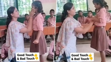 Teacher Educates Children About Good Touch-Bad Touch to Protect Them From Sexual Harassment, IPS Officer Shares Viral Video (Watch)