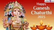 Ganesh Chaturthi 2023 Images & HD Wallpapers for Free Download Online: Wish Happy Vinayaka Chaturthi With WhatsApp Stickers, GIF Greetings and SMS to Family & Relatives