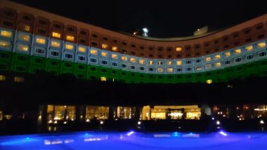 G20 Summit 2023: Hotel Taj Palace in Delhi Illuminates in Tricolour Ahead of G20 Leaders Meeting in National Capital (Watch Video)