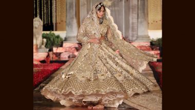 Huma Qureshi Looks Ethereal in Nude Floral Lehenga- Choli as She Turns Show Stopper for Varun Bahl (View Pic)