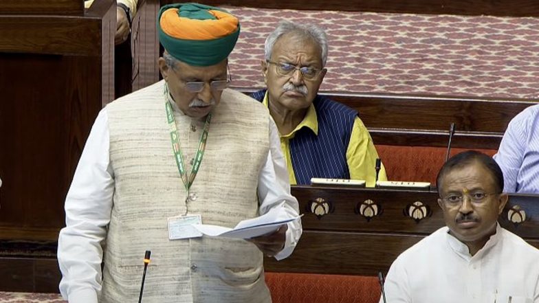 Women Reservation Bill: Union Law Minister Arjun Ram Meghwal Moves Women’s Quota Bill in Rajya Sabha (Watch Video)