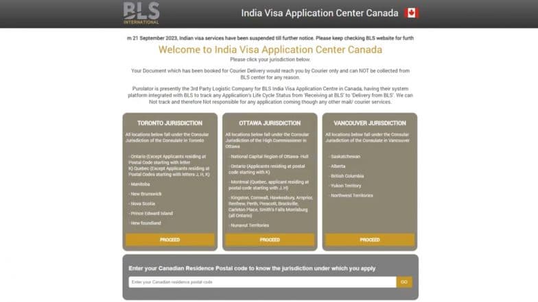 India-Canada Tension: Indian Visa Services in Canada Reportedly Suspended 'Due to Operational Reasons' Amid Diplomatic Standoff Over Hardeep Singh Nijjar's Killing