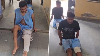 Molesters Who Pulled Dupatta of UP Girl Causing Her Death Seen With Plaster on Fractured Legs After Being 'Punished' by Cops? Video From Rajasthan Goes Viral With Fake News, Here's a Fact Check