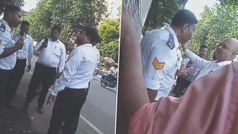 Uttar Pradesh: Lawyer Abuses, Misbehaves With Traffic Cop For Towing Away His Car From No Parking Zone in Lucknow, Video Surfaces