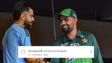 Social Media Star IShowSpeed Calls Virat Kohli the ‘GOAT’ in Comment on Babar Azam’s Instagram Post