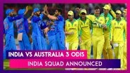 India vs Australia 2023: BCCI Announces Two Separate Squads For Three ODIs; KL Rahul To Lead In First Two