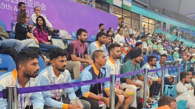 Rinku Singh, Yashasvi Jaiswal and Other Indian Men's Team Cricketers Attend India vs Pakistan Asian Games 2023 Hockey Clash in Hangzhou
