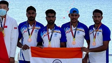 India Win Bronze Medal in Men's Four Rowing at Asian Games 2023, Balraj Panwar Finishes Fourth in Final of Men's Single Sculls Event