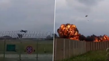 Italy Plane Crash: 5-Year-Old Girl Killed After Car Gets Struck With Burning Debris From Jet Explosion in Turin (Watch Video)