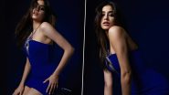 Janhvi Kapoor Serves Hot Looks In Royal Blue Crystal Starfish Mini Dress (View Pics)