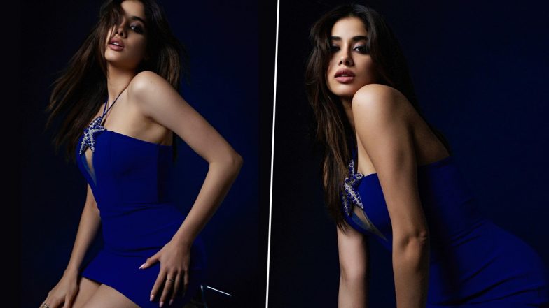 Janhvi Kapoor Serves Hot Looks In Royal Blue Crystal Starfish Mini Dress (View Pics)