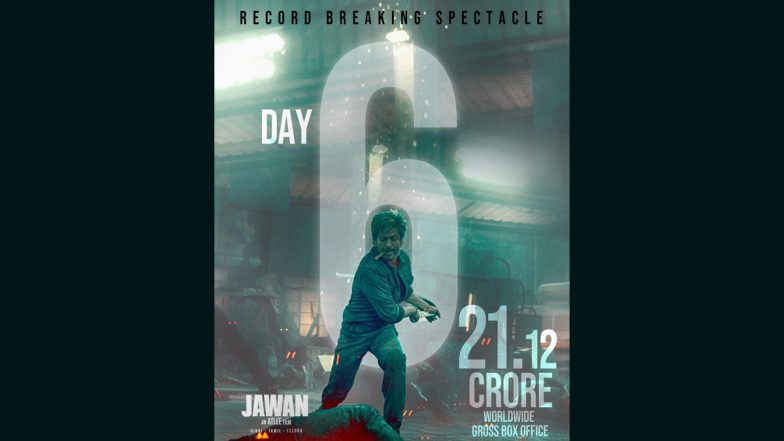 Jawan Box Office Collection Day 6: Shah Rukh Khan’s Blockbuster Film Earns Rs 621.12 Crore Worldwide