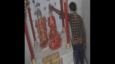 Jharkhand Temple Robbery Video: Idol of Lord Laddu Gopal, Two Crowns Worth Lakhs of Rupees Stolen From Century-Old Temple in Palamu