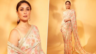 Kareena Kapoor Khan is a True Vision of Beauty; Jaane Jaan Actress Looks Ethereal in White and Pink Floral Saree (View Pics)