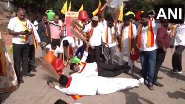 Karnataka Bandh Over Cauvery Water Sharing Issue Disrupts Normal Life in Bengaluru and Southern Parts of State, Protesters Burn Portrait of MK Stalin (Watch Videos)