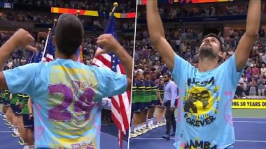 Novak Djokovic Pays Tribute to Basketball Legend Kobe Bryant After Winning Historic 24th Grand Slam Title in US Open 2023 (Watch Video)