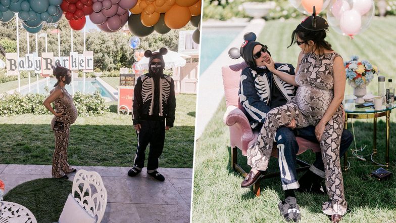 Kourtney Kardashian and Travis Barker Throw a Vintage Disneyland-Themed Baby Shower (View Pics)