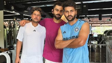 ‘Little Sweat’ Kuldeep Yadav Shares Photo With Virat Kohli and Shardul Thakur From Team India’s Gym Session Ahead of IND vs PAK Asia Cup 2023 Super Four Match