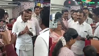 L Murugan Travels With Passengers in Vande Bharat Express Train in Chennai After PM Narendra Modi Flags Off Nine Train18 (Watch Video)