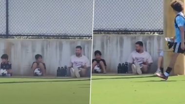 Lionel Messi Attends Son Thiago's Match In Inter Miami Academy With Mateo and Ciro Messi, Video Goes Viral!