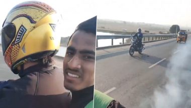 ‘Aur Pollution Ka Kya?’ Fans React After Video of MS Dhoni Giving Ride to Young Cricketer on His Bike Goes Viral