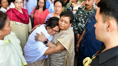 Manipur Students Killing: Governor Anusuiya Uikey Visits Families of Youths Killed After Being Kidnapped (Watch Video)