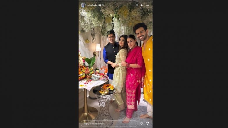 Sara Ali Khan, Rasha Thadani, Manish Malhotra Visit Kartik Aaryan’s Residence for Ganesh Chaturthi Celebrations (View Pic)