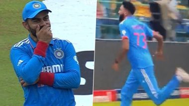 Mohammed Siraj Runs To Save Boundary After Delivering a Ball During IND vs SL Asia Cup 2023 Final, Leaves Virat Kohli and Shubman Gill in Splits! (Watch Video)