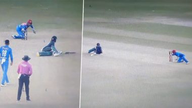 Najmul Hossain Shanto Slips While Looking to Get Back in the Crease, Dismissed Run Out During BAN vs AFG Asia Cup 2023 Match (Watch Video)