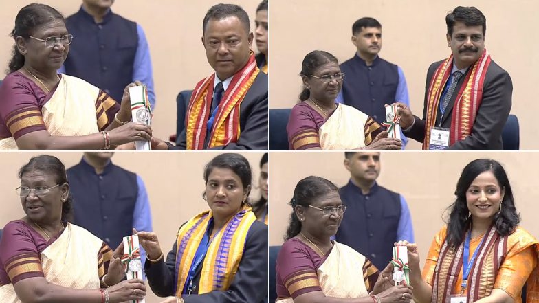 Teachers' Day 2023: President Droupadi Murmu Confers National Teachers' Award to 75 Awardees in Delhi (See Pics)