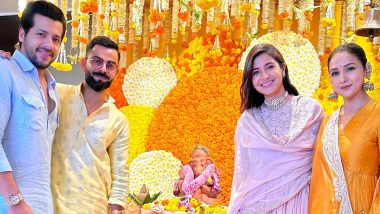 Neeti Mohan and Husband Nihaar Pose With Anushka Sharma and Virat Kohli From Ganpati Puja Celebration (View Pic)