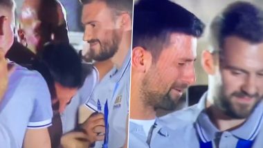 Novak Djokovic Breaks Down in Tears While Celebrating Record 24th Grand Slam Victory With Serbian Basketball Team in Front of Fans, Video Viral