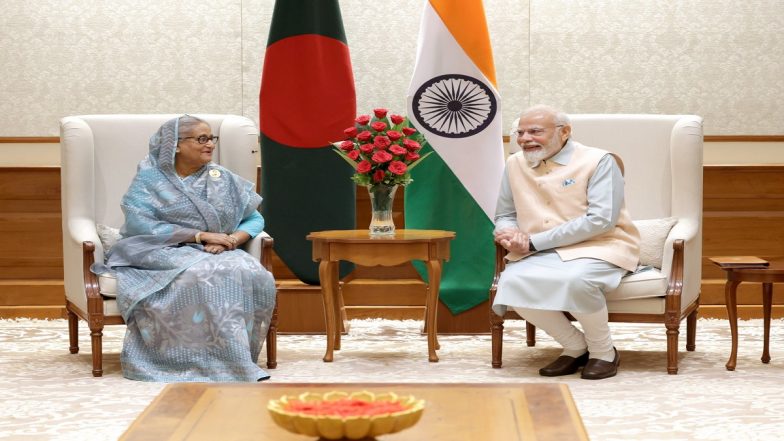 PM Narendra Modi Holds Bilateral Talks With Bangladesh PM Sheikh Hasina Ahead of G20 Summit 2023 in New Delhi (Watch Video)