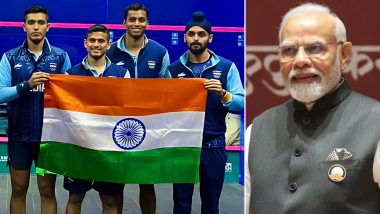 'India Is Delighted!': PM Narendra Modi Congratulates India's Men's Squash Team for Winning Gold Medal at Asian Games 2023, Says 'This Effort Will Inspire Young Athletes To Pursue Sports'