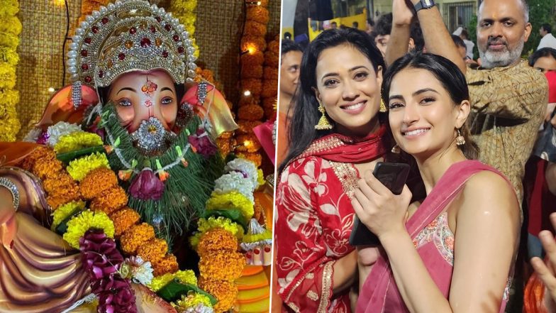 Ganesh Chaturthi 2023: Shweta Tiwari And Daughter Palak Tiwari Seek Blessings From Bappa As They Bid Adieu To Ganpati (View Pics)