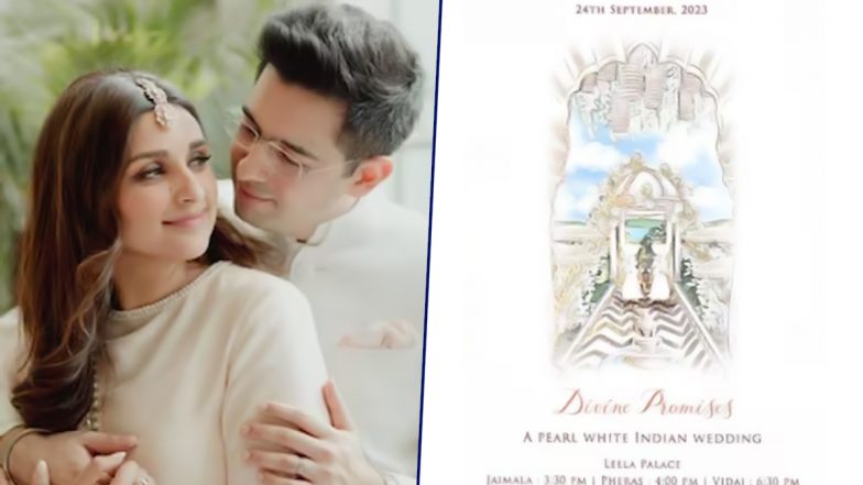 Parineeti Chopra and Raghav Chadha's Wedding Invitation Card Goes Viral; Couple to Get Married on September 24 (View Pics)