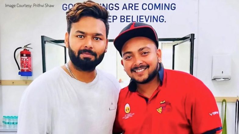 ‘So Good To See Him’ Prithvi Shaw Meets Rishabh Pant at NCA, Shares Picture With Delhi Capitals' Captain on Instagram Story