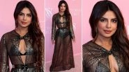 Priyanka Chopra Flashes Her Lingerie Under Sheer Black Metallic Gown at Victoria&rsquo;s Secret World Tour Event (View Pics and Video)