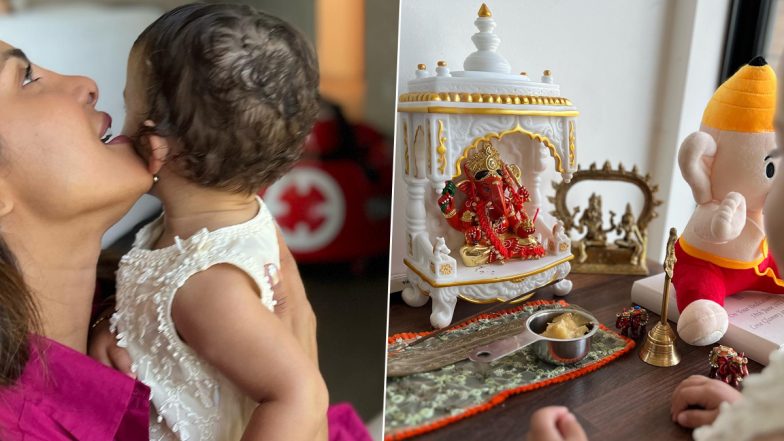 Priyanka Chopra Shares Glimpse of Her Ganesh Chaturthi Celebrations with Daughter Malti: 'A Girl and Her Ganpati' (View Pics)