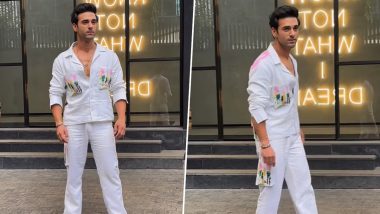 Pulkit Samrat Looks Dapper in All-White Outfit As He Attends Fukrey 3 Screening With Family (Watch Video)