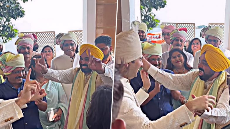 Punjab CM Bhagwant Mann Performs Bhangra With Raghav Chadha Before His Wedding to Parineeti Chopra in a Viral Video – WATCH