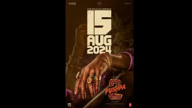 Pushpa 2- The Rule Release Date Out! Allu Arjun and Rashmika Mandanna’s Film to Clash With Ajay Devgn’s Singham Again On August 15, 2024