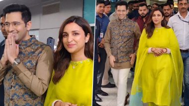 Newlyweds Parineeti Chopra-Raghav Chadha Look Adorable As They Arrive In Delhi For Post Wedding Festivities (Watch Video)