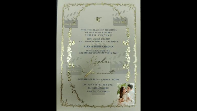 Parineeti Chopra- Raghav Chadha’s Wedding Reception Invitation Goes Viral (View Pic)